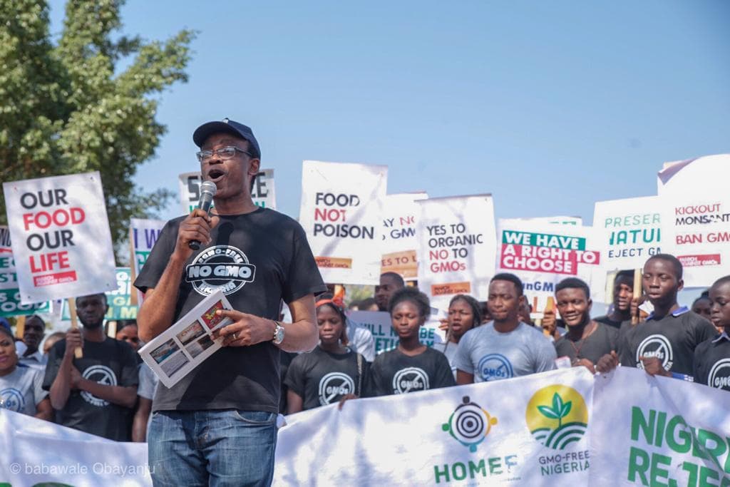 HOMEF team at a rally against GMOs